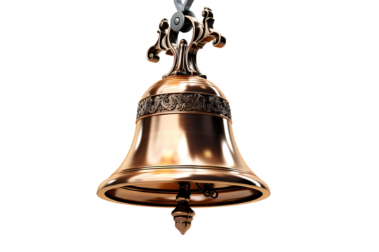 Times Melody: A Clocktower Bell on White or PNG Transparent Background.