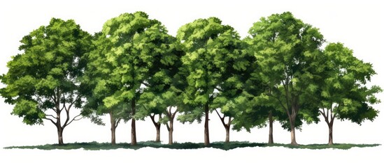 Tropical tree against a white background with copy space image.