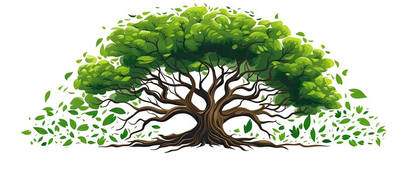 Summer-themed banner with a banyan tree leaf on a dark background, providing a copy space image for text and design.