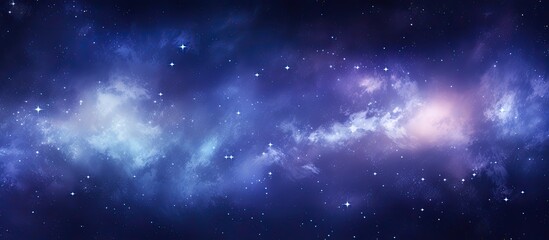 Stars and star clusters sparkle gracefully under the captivating Milky Way Galaxy, creating a mesmerizing scene with copy space image.