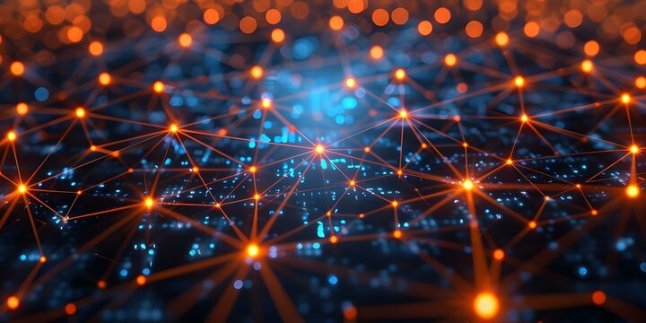 3D abstract digital background illustrating network capabilities science and education. Concept 3D Abstract Art, Digital Background, Network Capabilities, Science, Education