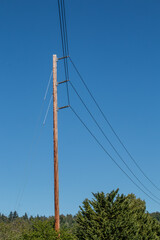 power lines on a blue sky