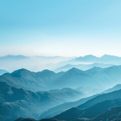 Obraz premium Tranquil heights of a mountain range under a clear sky offer a peaceful retreat for those seeking solace and serenity.