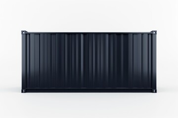 Black Shipping Container Isolated On White Background