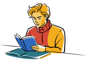 man reading a book