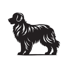 vector silhouette black dog in white background