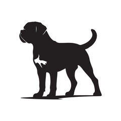 vector silhouette black dog in white background