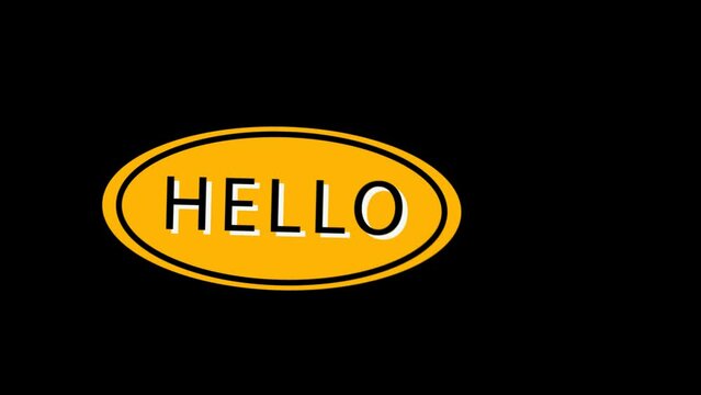 hello animation shape cartoon on transparent background