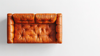 Obraz premium modern sofa, on isolated white background, top view