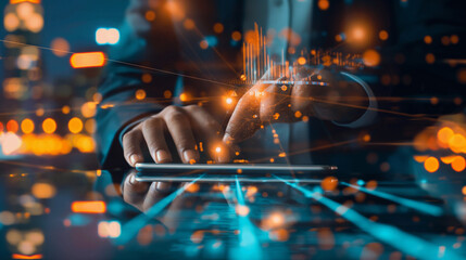 Digital technology, Business network connection.