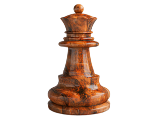 Elegant wooden chess king piece isolated on white background, ideal for game strategy, competition, and board game concepts.