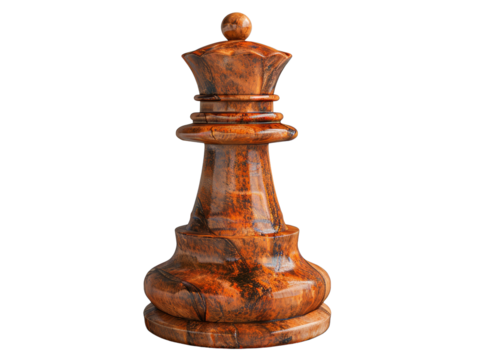 Elegant wooden chess king piece isolated on white background, ideal for game strategy, competition, and board game concepts.
