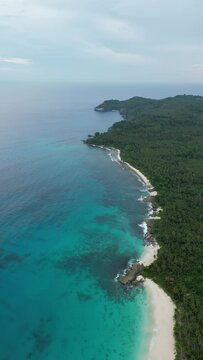 Aerial video over the mandel beach on Banggai Island, Indonesia