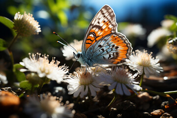 Obraz premium Created with generative AI image of blooming flowers in beautiful garden meditation nature concept