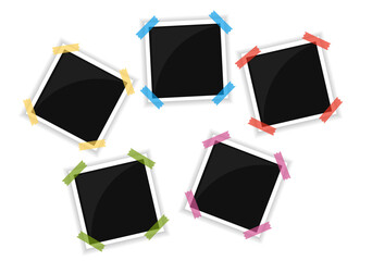 Vector Polaroid Frames. The most realistic photo templates with shadows on the market. Vintage Card Set for stock use png. Vector illustrations on a transparent background. Adobe Illustrator Artwork