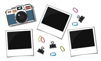 Vector Polaroid Frames. The most realistic photo templates with shadows on the market. Vintage Card Set for stock use png. Vector illustrations on a transparent background. Adobe Illustrator Artwork