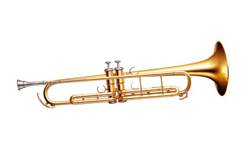Obraz premium The Melodic Echo: A Brass Trumpets Serenade on White or PNG Transparent Background.