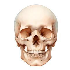 3d human skull isolated on white