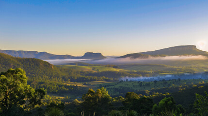 Aerial View of Lush Mountain Range in Daytime