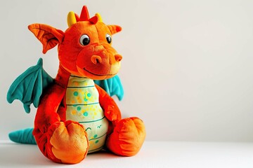 Dragon plush pillow with copy space 