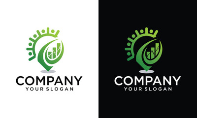 Creative Human Success Business Growth Logo Graphic Design Vector Template