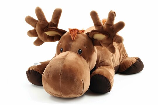 Moose plush pillow, isolated on white - Powered by Adobe