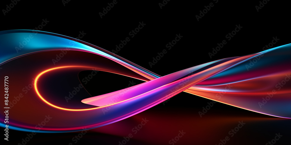 Wall mural Abstract Colorful Curved Surface Art Business Background