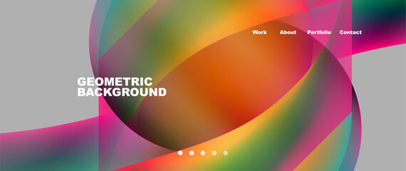 Fototapeta premium Bright multicolored geometric abstract shapes. Minimal trendy simplicity concept. Modern overlapping forms