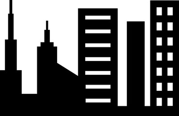 Obraz premium City Building Silhouette Vector