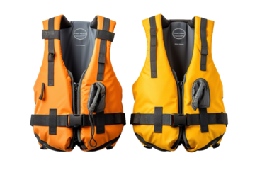 Floating Savior: A Life Jacket on White on White or PNG Transparent Background.