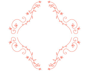 Batik line flower leaf frame, batik frame simple line, traditional batik frame, batik, frame,simple