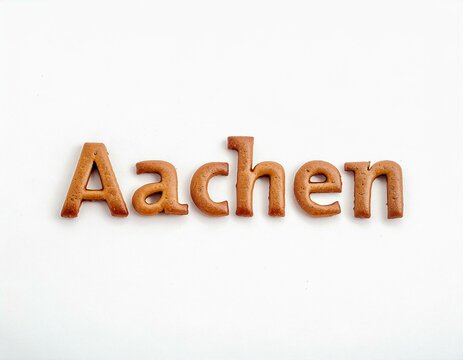 Schriftzug "Aachen" in Form von Aachener Printen