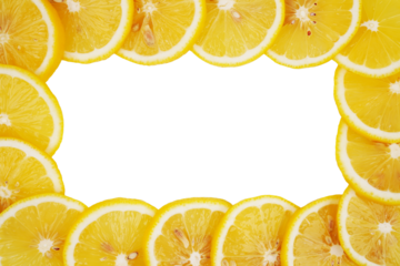 Lemon slices in a border frame cutout