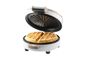 Wondrous Waffle Magic: A Waffle Maker Awakening on White or PNG Transparent Background.