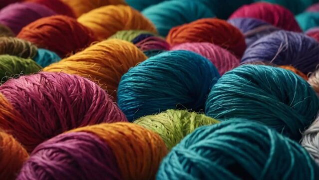 Colored threads close-up