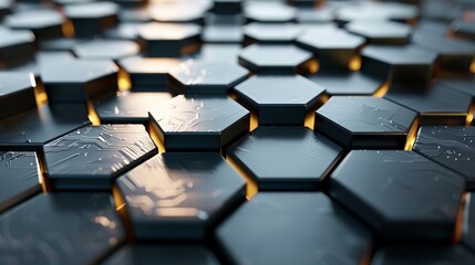 Obraz premium 3D rendering .Hexagonal Abstract background. Technology careful concept.