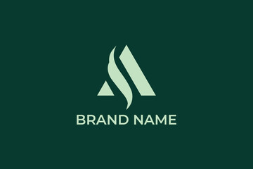 letter A abstract logo, letter A and flame logo, letter A abstract flame logo, letter A spark logo, letter A wave flow logo, logomark