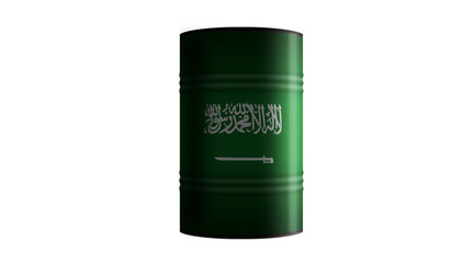 Saudi Arabia oil crude petroleum fuel barrels in row transparent