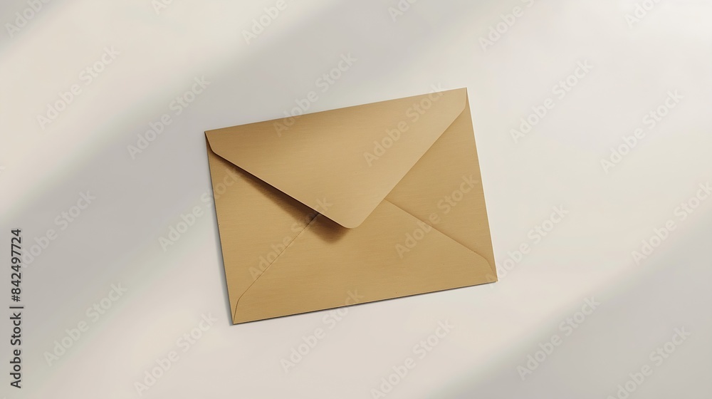 Poster blank white card with kraft brown paper envelope template mock up : generative ai