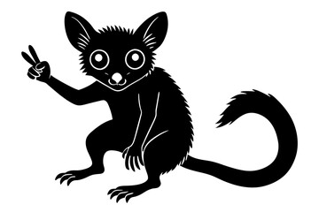 lemur silhouette vector illustration