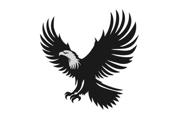 Falcon silhouette vector illustration: a stunning, high-quality graphic featuring a sleek falcon in silhouette.