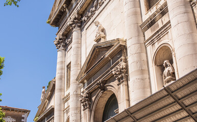 Landscape of Venice views, concept of vacation in Italy. Old part of city center. Ideas for journey.