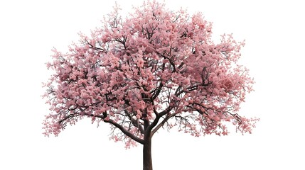 Naklejka premium Sakura tree in spring isolated on white background : Generative AI