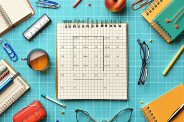 back to school with school supplies background professional photography