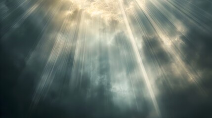 sunlight Piercing Through Atmospheric Haze in Dramatic Sky