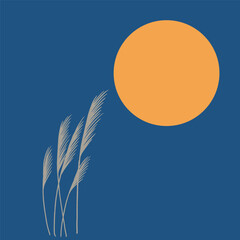 Reed traditional retro botanical illustration