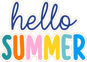 Hello Summer Lettering Sticker © Mykola Syvak