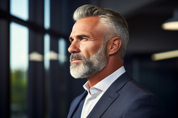 Handsome man gentleman successful confident strict businessman made with generative AI technology