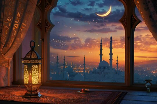 Islamic style latern design for ramadan celebration