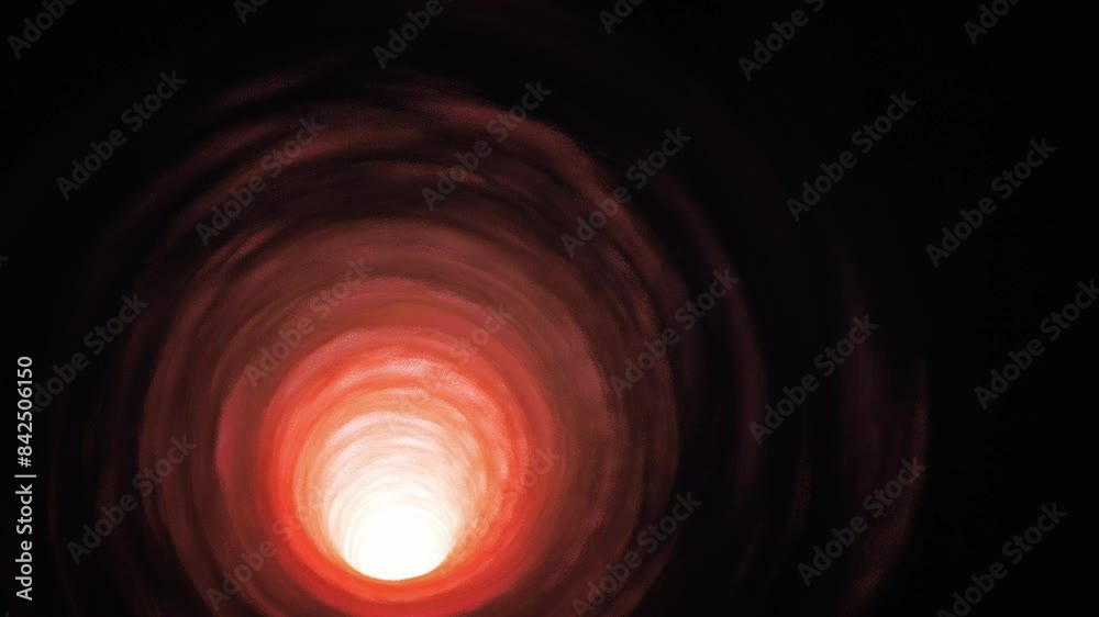 Wall mural interstellar travel through a red wormhole - seamless loop